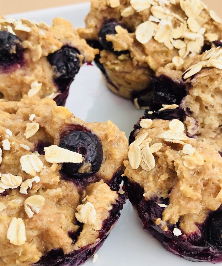 Blueberry Whole Wheat Oatmeal Breakfast Muffins